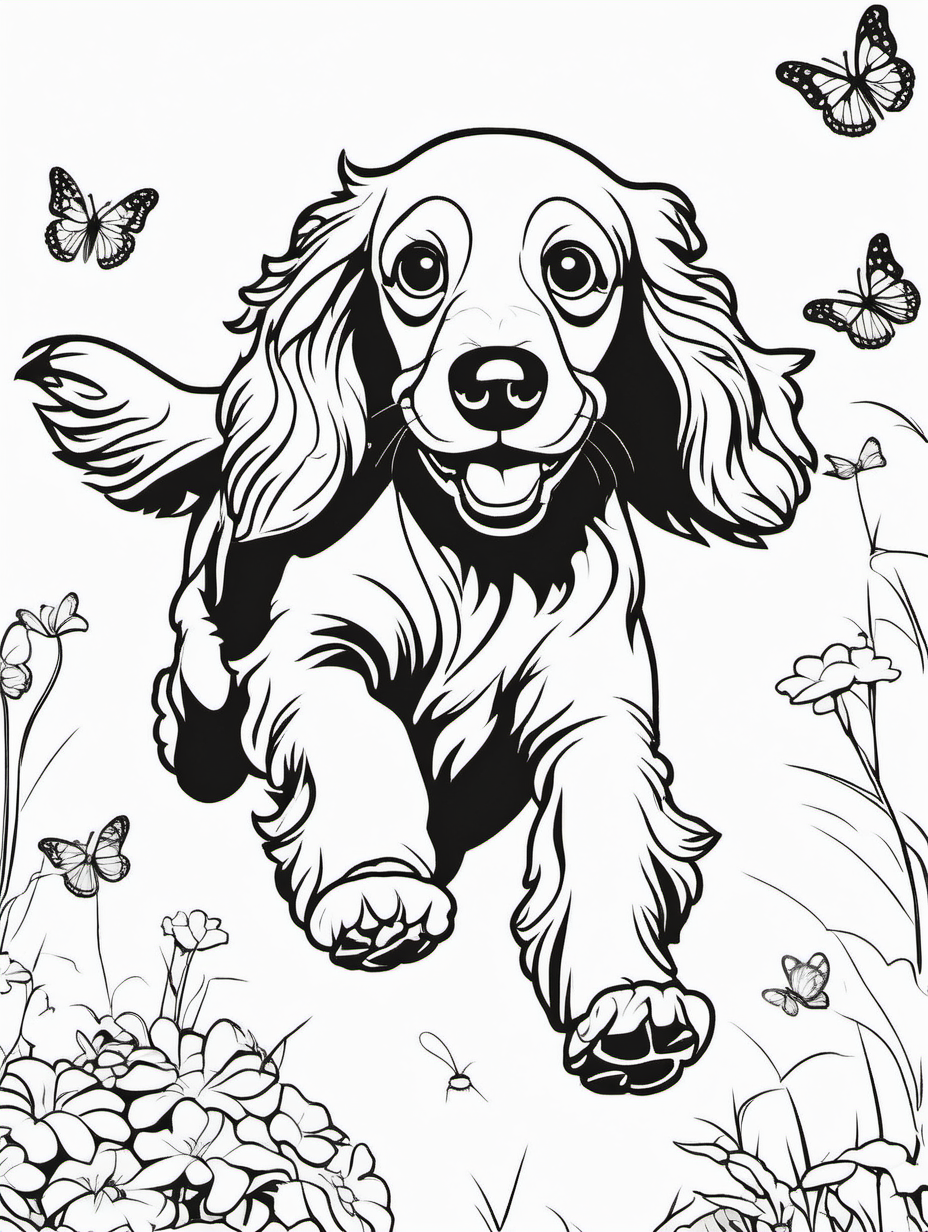 Cocker Spaniel Chasing Butterflies2