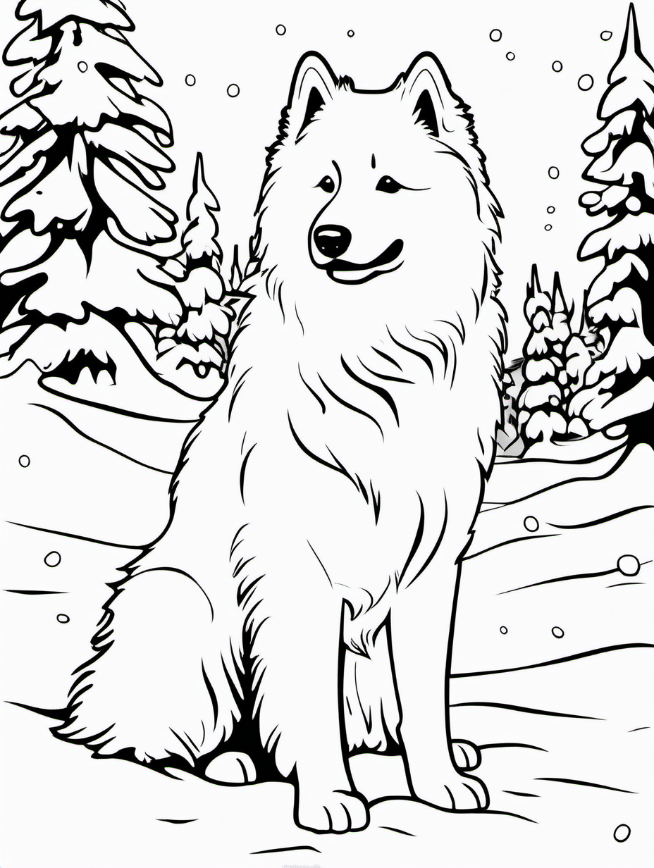 Fluffy Samoyed in the Snow1